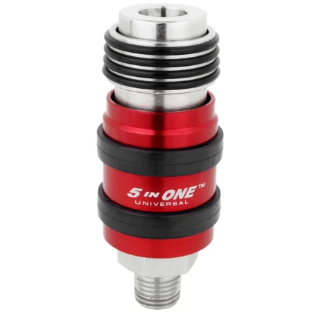 5 In One® Universal Safety Exhaust Quick-Connect Industrial Coupler, 1/4" Male MNPT Milton #1751