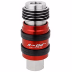 5 In ONE™ Universal Safety Exhaust Quick-Connect Industrial Coupler, 3/8" FNPT Milton #1752